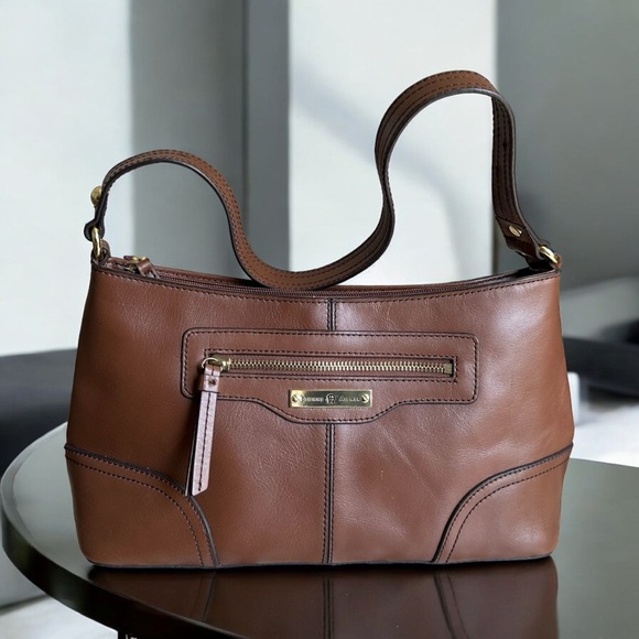 Etienne Aigner Brown Leather Shoulder Bag - Picture 1 of 11